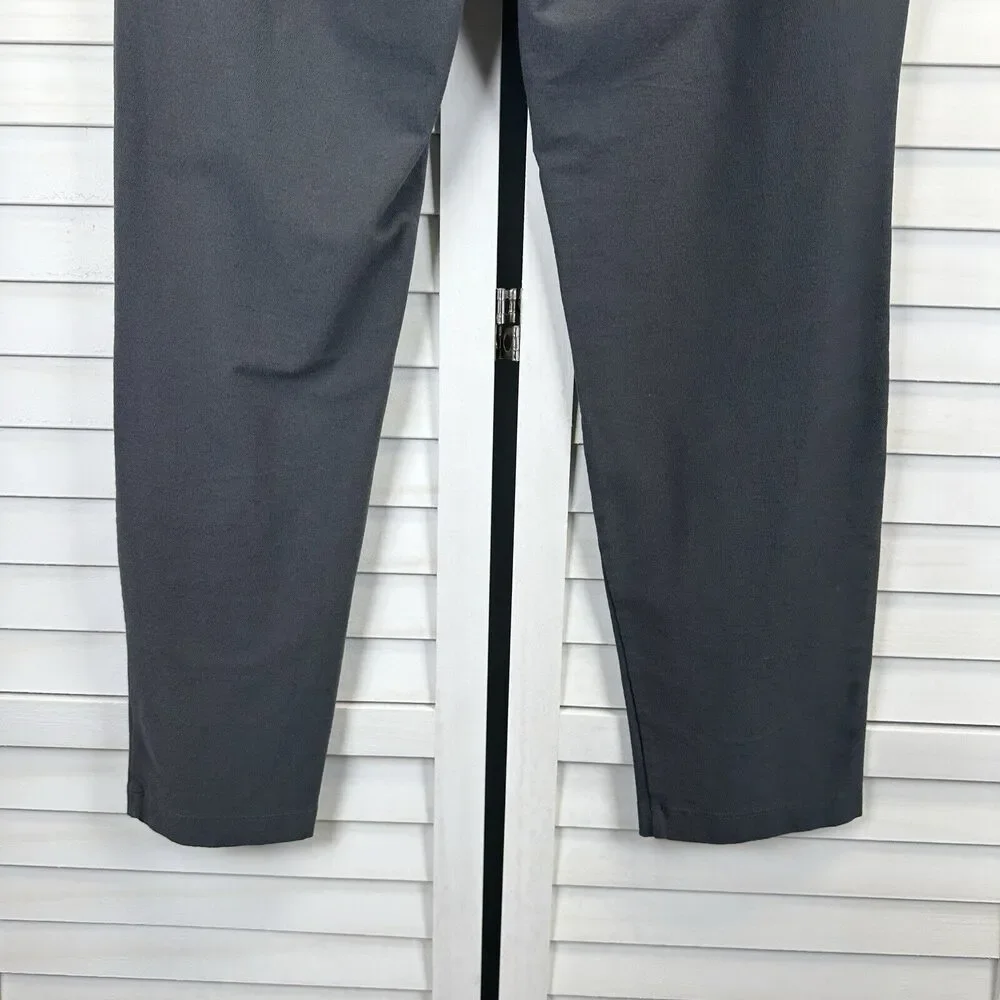 Elieen Fisher Gray Washable Stretch Crepe Pants Slim‎ Fit Ankle Pull On Size M
